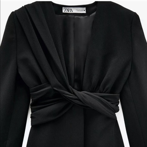 Zara black draped dress - Picture 8 of 15